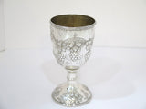 Pair of 6 in - Sterling Silver Gorham Antique c. 1914 Grapevine Motif Goblets
