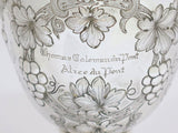 6 in Sterling Silver Gilt Interior Gorham Antique c. 1914 Grapevine Motif Goblet