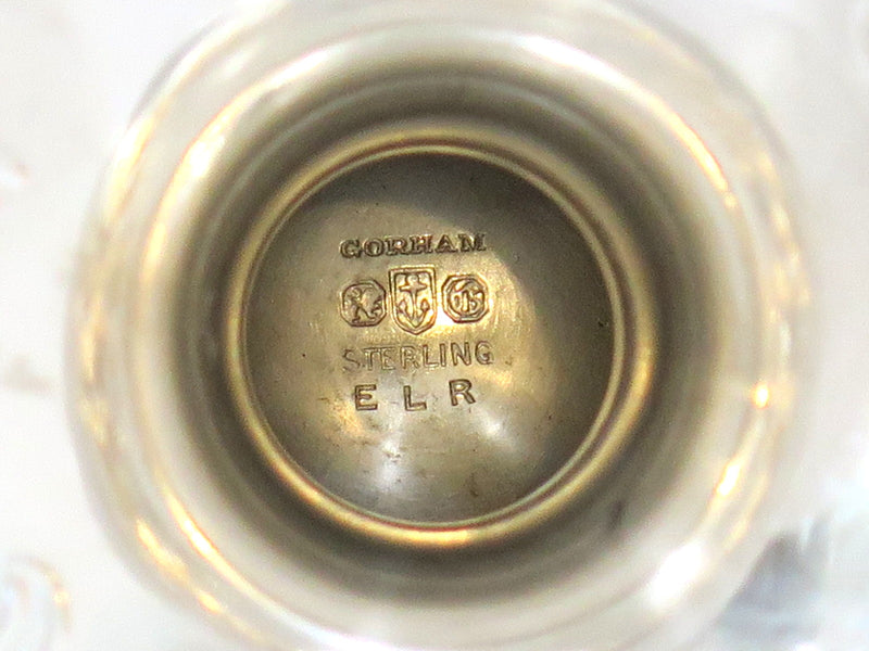 Pair of 6 in - Sterling Silver Gorham Antique c. 1914 Grapevine Motif Goblets