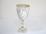 7 in - Sterling Silver Antique English 1872 Foliate Motif Goblet