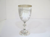 7 in - Sterling Silver Antique English 1872 Foliate Motif Goblet