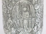 6 5/8 in - Sterling Silver Vintage Jewish Holiday Scenes Goblet