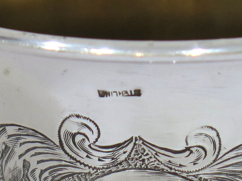 6 5/8 in - Sterling Silver Vintage Jewish Holiday Scenes Goblet