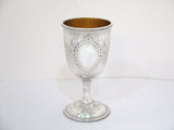 6 3/8 in - Coin Silver Gale & Willis Antique 1859-65 Floral Motif Goblet
