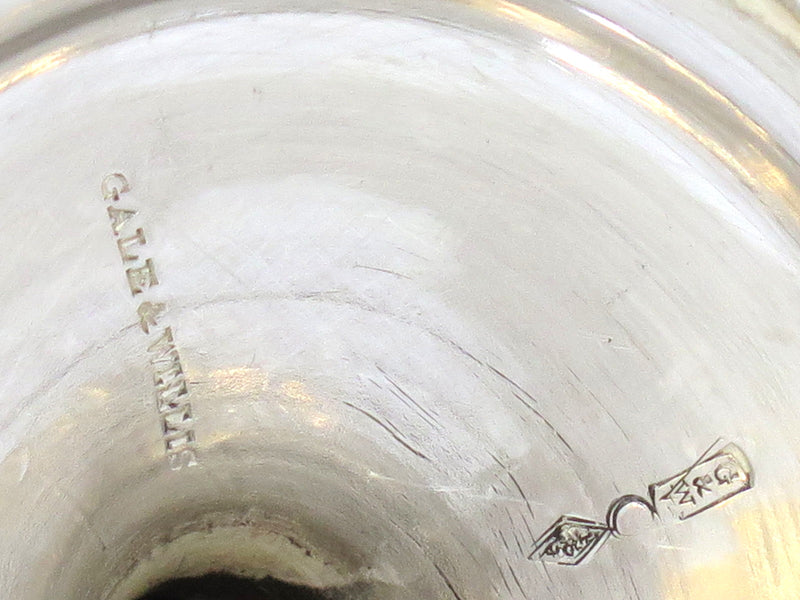 6 3/8 in - Coin Silver Gale & Willis Antique 1859-65 Floral Motif Goblet