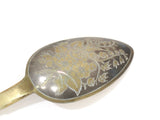 84 Silver Gilt Steel Antique Russian Floral Child's Spoon, Fork & Knife Set