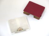 3.5" Sterling Silver Gilt Interior Cartier Antique 14K Gold Rubies Ornament Box