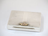 3.5" Sterling Silver Gilt Interior Cartier Antique 14K Gold Rubies Ornament Box