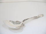 9 in - Sterling Silver Wallace Antique Hibiscus Flower Motif Serving Spoon