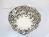 9.5 in Sterling Silver A. G. Schultz Antique Flowers Fruits Repousse Footed Bowl