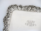 12 in - Sterling Silver Stieff Antique 1927 Floral Repousse Small Tray