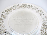 10 in - Sterling Silver S. Kirk & Son Vintage Floral Repousse Serving Plate