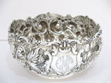 7.5 in - Sterling Silver Stieff Antique 1915 Floral Repousse Serving Bowl