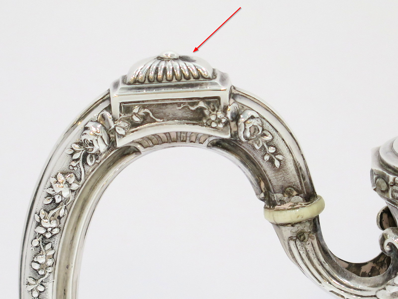 5 piece + tongs 950 Silver Antique French Rose Ribbon Decorated Tea/Coffee Set