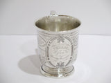 3 3/8 in - Sterling Silver Antique French Floral Baby Cup