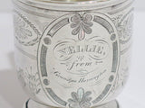 3 3/8 in - Sterling Silver Antique French Floral Baby Cup