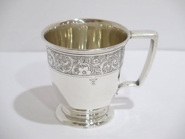 3 1/8 in - Sterling Silver J. E. Caldwell & Co. Antique Floral Baby Cup