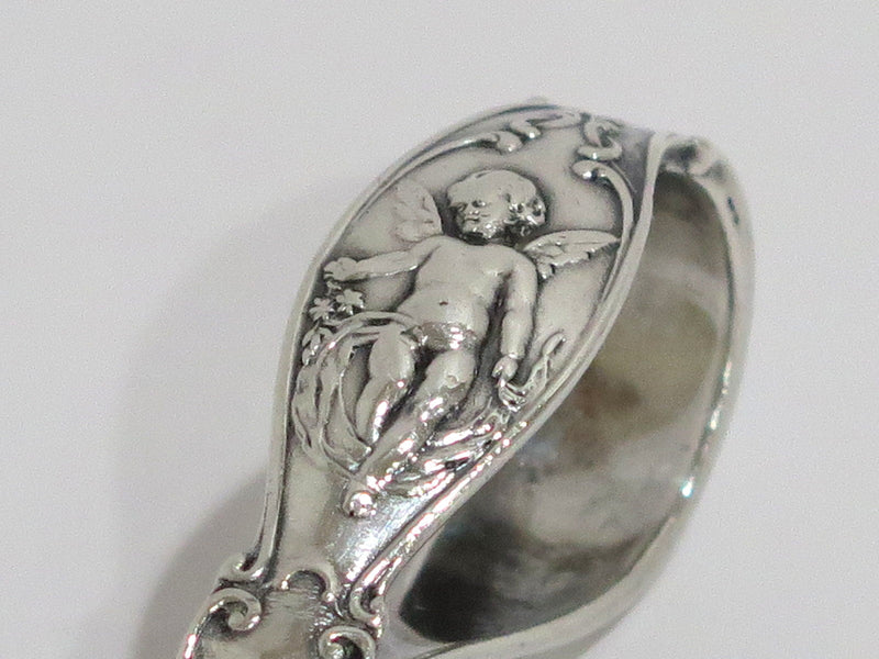 3.75 in - Sterling Silver Reed & Barton Antique Angel Baby Spoon