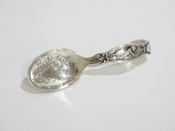 3 7/8 in - Sterling Silver Wallace Antique "Hey Diddle Diddle" Baby Spoon