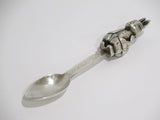 6 1/8 in - European Silver Antique Continental Rabbit Rattle Baby Spoon