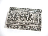 4.5 in - European Silver Antique German Dancing Scene Box