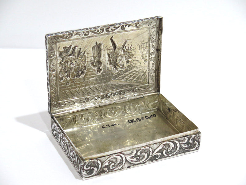 4.5 in - European Silver Antique German Dancing Scene Box