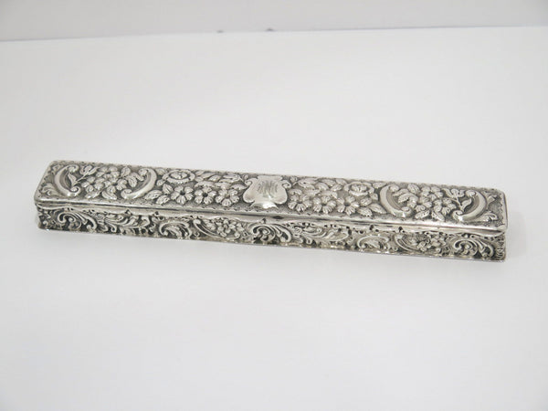 9.25" Sterling Silver Gilt Interior Antique English c 1903 Conductor's Baton Box