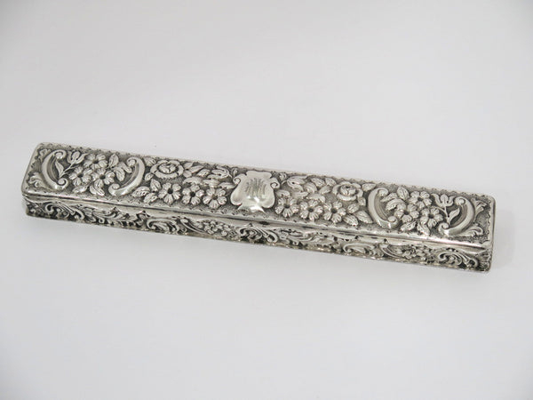 9.25" Sterling Silver Gilt Interior Antique English c 1903 Conductor's Baton Box