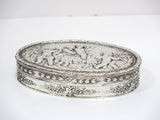 5 in European Silver Gilt Interior Antique Continental Drinking Cupids Goat Box