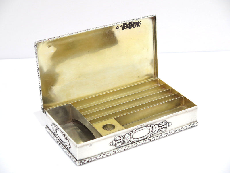 5 7/8 in - Sterling Silver Gilt Interior Howard & Co. NY Antique Box w/ Sections