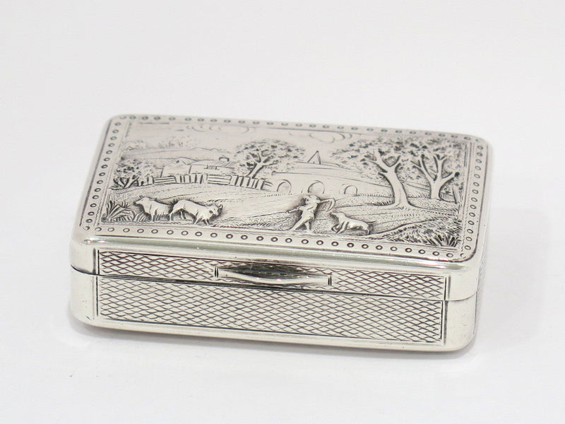 2 7/8 in - Sterling Silver Antique English Georgian TH London c. 1803 Snuff Box