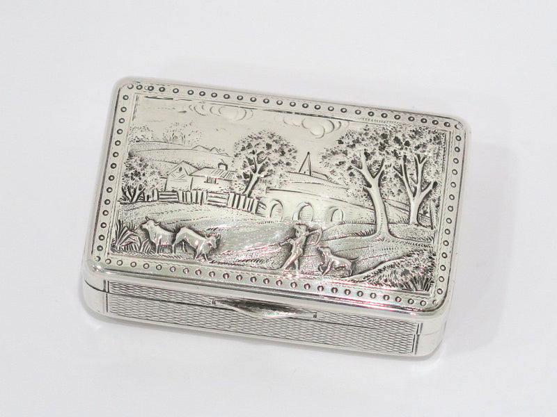 2 7/8 in - Sterling Silver Antique English Georgian TH London c. 1803 Snuff Box