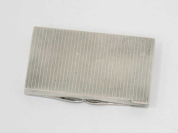 3 1/8 in - 835 Silver Gilt Interior Antique Continental Striped Cigarette Case