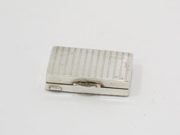 1 3/8 in - 835 Silver Antique Continental Striped Pill Case