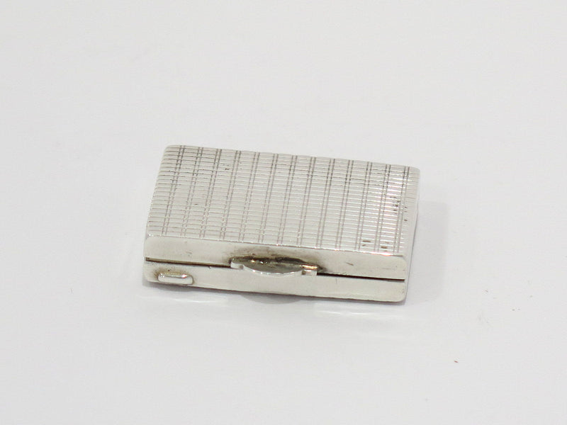 1 3/8 in - 835 Silver Antique Continental Striped Pill Case