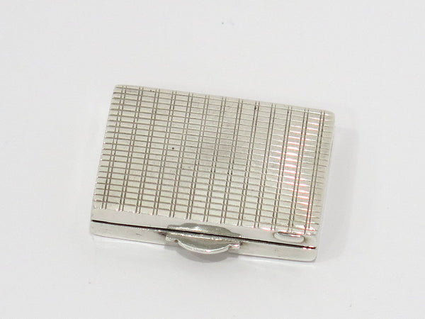1 3/8 in - 835 Silver Antique Continental Striped Pill Case
