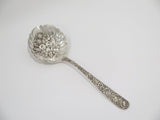 9 1/8 in - Sterling Silver S. Kirk & Son Antique Floral Repousse Serving Spoon