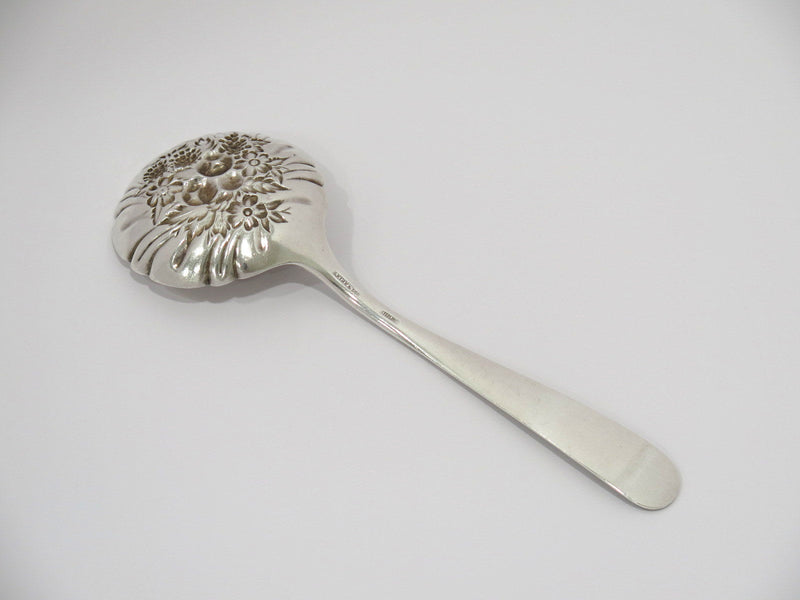 9 1/8 in - Sterling Silver S. Kirk & Son Antique Floral Repousse Serving Spoon