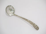 Pair of Sterling Silver S. Kirk & Son Antique Floral Repousse Gravy Ladles