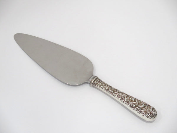 9 7/8" Sterling Silver Steel Blade S. Kirk & Son Antique Floral Repousse Server