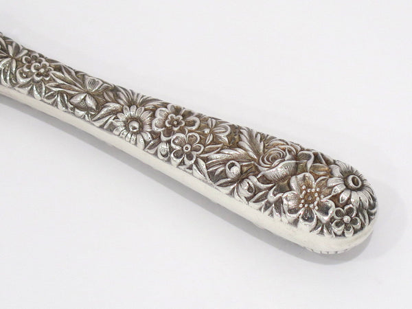 9 7/8" Sterling Silver Steel Blade S. Kirk & Son Antique Floral Repousse Server