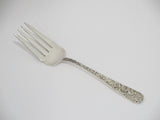 8.5 in Sterling Silver S. Kirk & Son Antique Floral Repousse Large Serving Fork