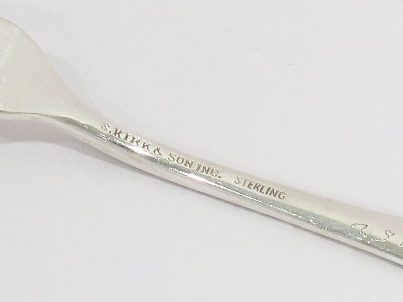 5 7/8 in - Sterling Silver S. Kirk & Son Antique Floral Repousse Olive Fork