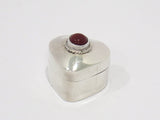 1 1/8 in - Sterling Silver Vintage Mexican Jasper Center Heart Pill Case