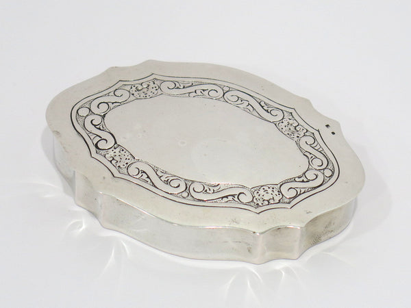 3.75" Sterling Silver Gilt Inside Mergulhao Joalheiro Lisboa Vintage Scroll Box