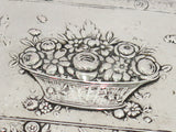 4 7/8 in - European Silver Gilt Interior Antique German Hanau Flower Basket Box