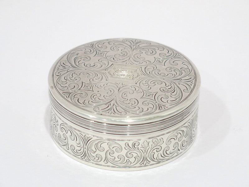 2 7/8 in - Sterling Silver Gilt Interior Tiffany & Co. Antique Floral Round Jar