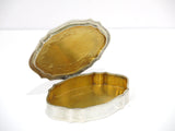 3.75" Sterling Silver Gilt Inside Mergulhao Joalheiro Lisboa Vintage Scroll Box