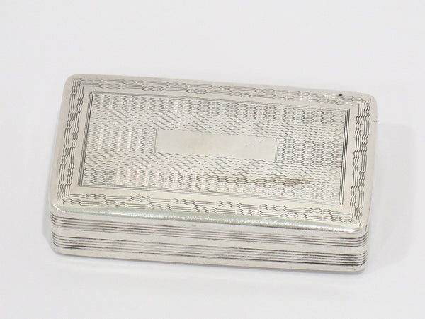 2 5/8 in - European Silver Antique Wave Pattern Snuff Box