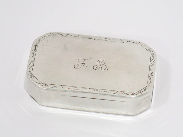 3 1/8 in - Sterling Silver Antique Swedish Angelholm c. 1912 Snuff Box
